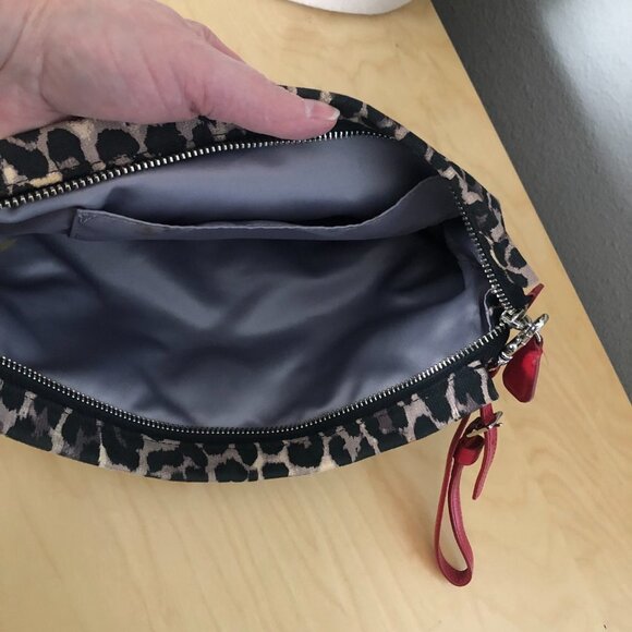 Coach Leopard Print Clutch with Red Accents - Picture 8 of 10